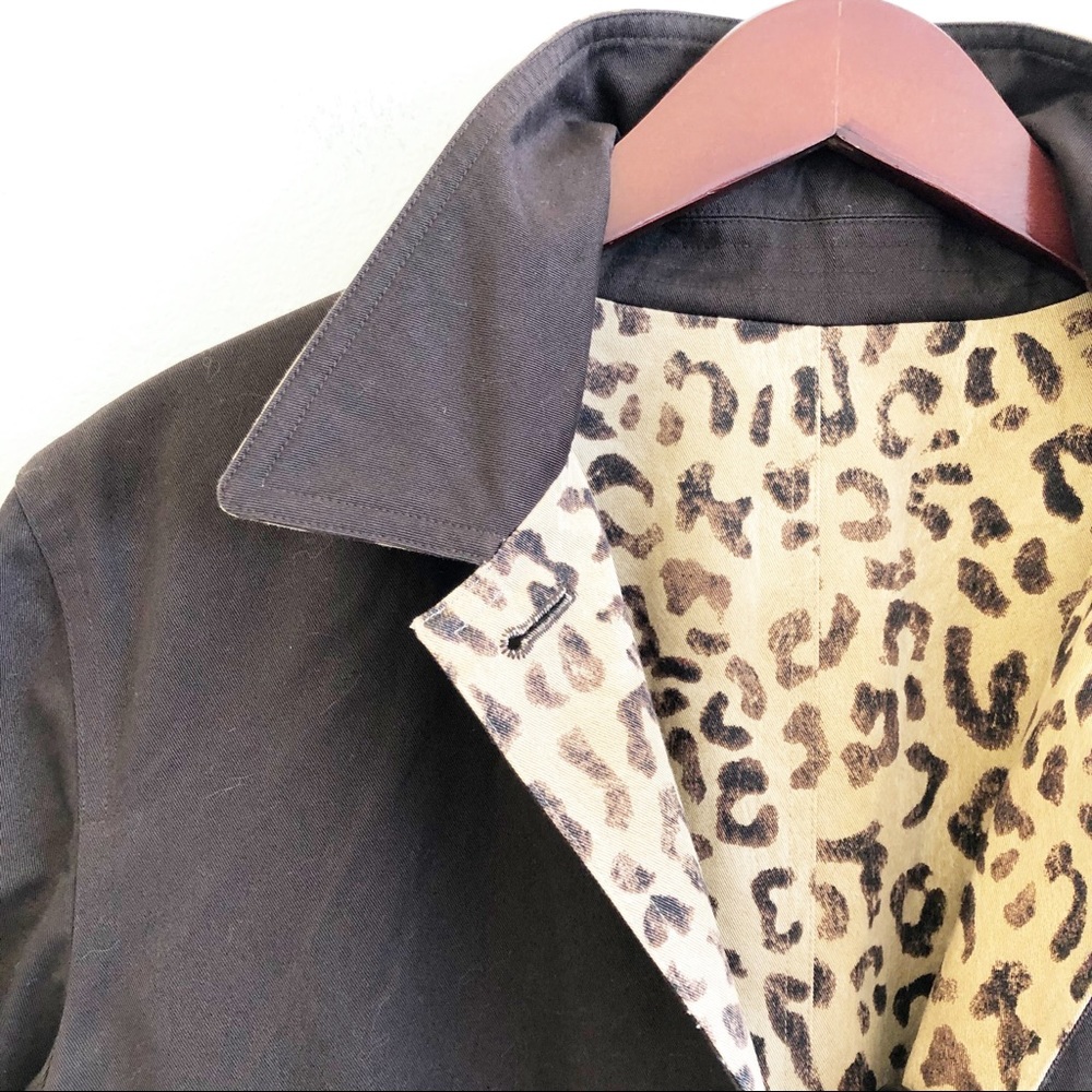Jones New York Leopard Print Trench Coat in Tan and Brown - Picture 6 of 16